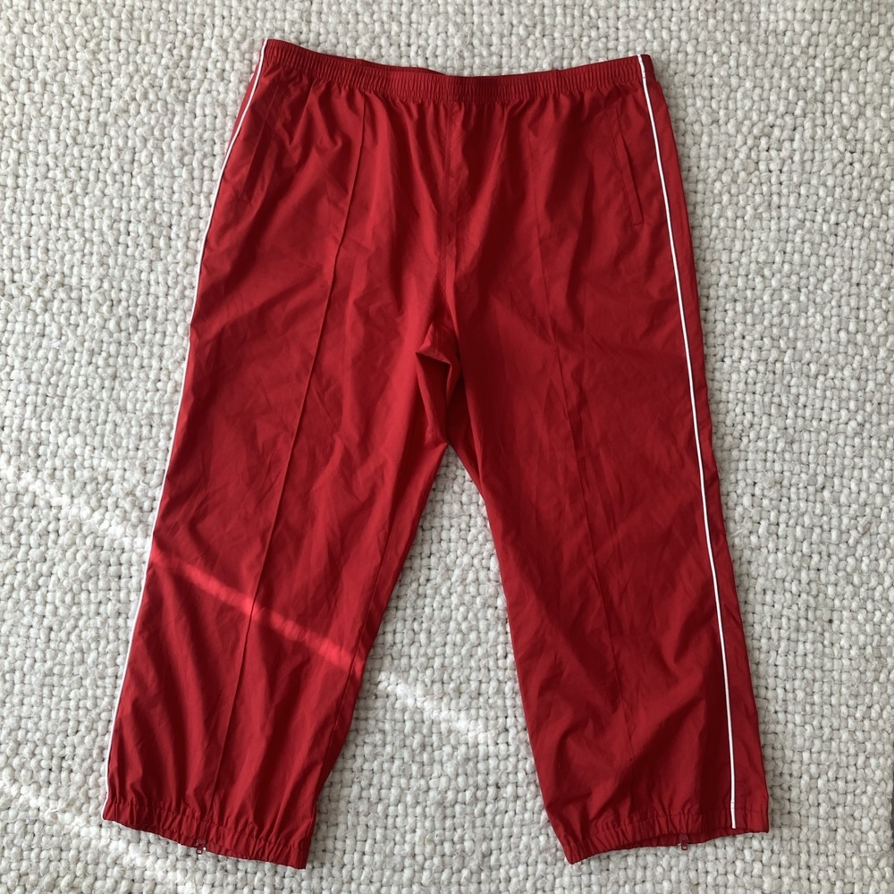 Tommy‎ Hilfiger Women Track Pants in Red Mesh XL Swishy 90's Y2K Inspired